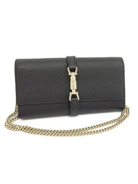 Gucci New Jackie Chain Wallet Leather Black Shoulder Bag